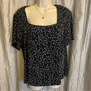Ronni Nicole by Ouida Top Women's Large Black Silver Sparkle Festive Vintage top